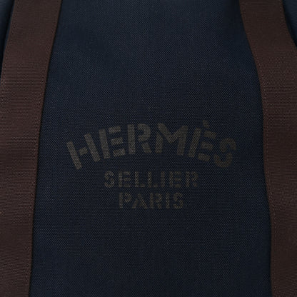 Hermes Toile Groom School Backpack Bleu Navy Feu 7 of 9