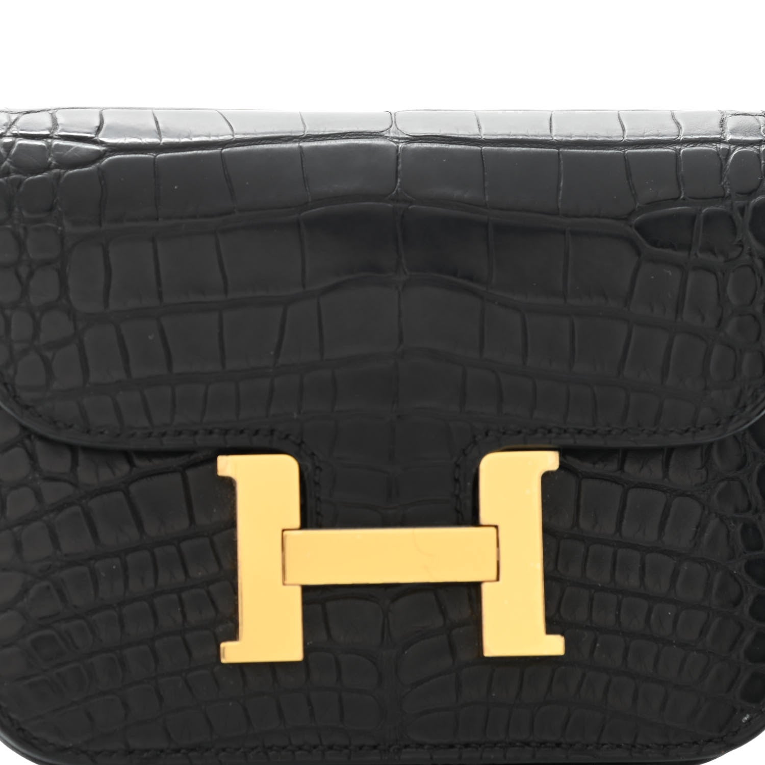 Hermes Matte Alligator Constance Slim Wallet Black 4 of 10