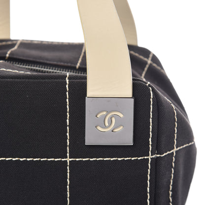 Chanel Canvas Square Stitched CC Tote Bag Black 8 of 13