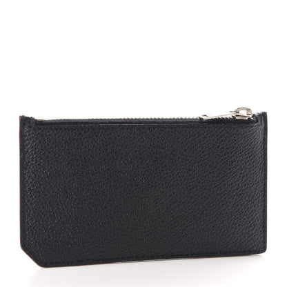 Saint Laurent Grained Calfskin 5 Fragments Zip Pouch Card Holder Black 3 of 8