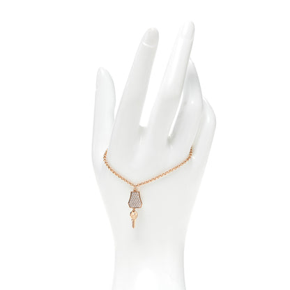 Hermes 18K Rose Gold Diamond PM Kelly Clochette Bracelet SH 2 of 6