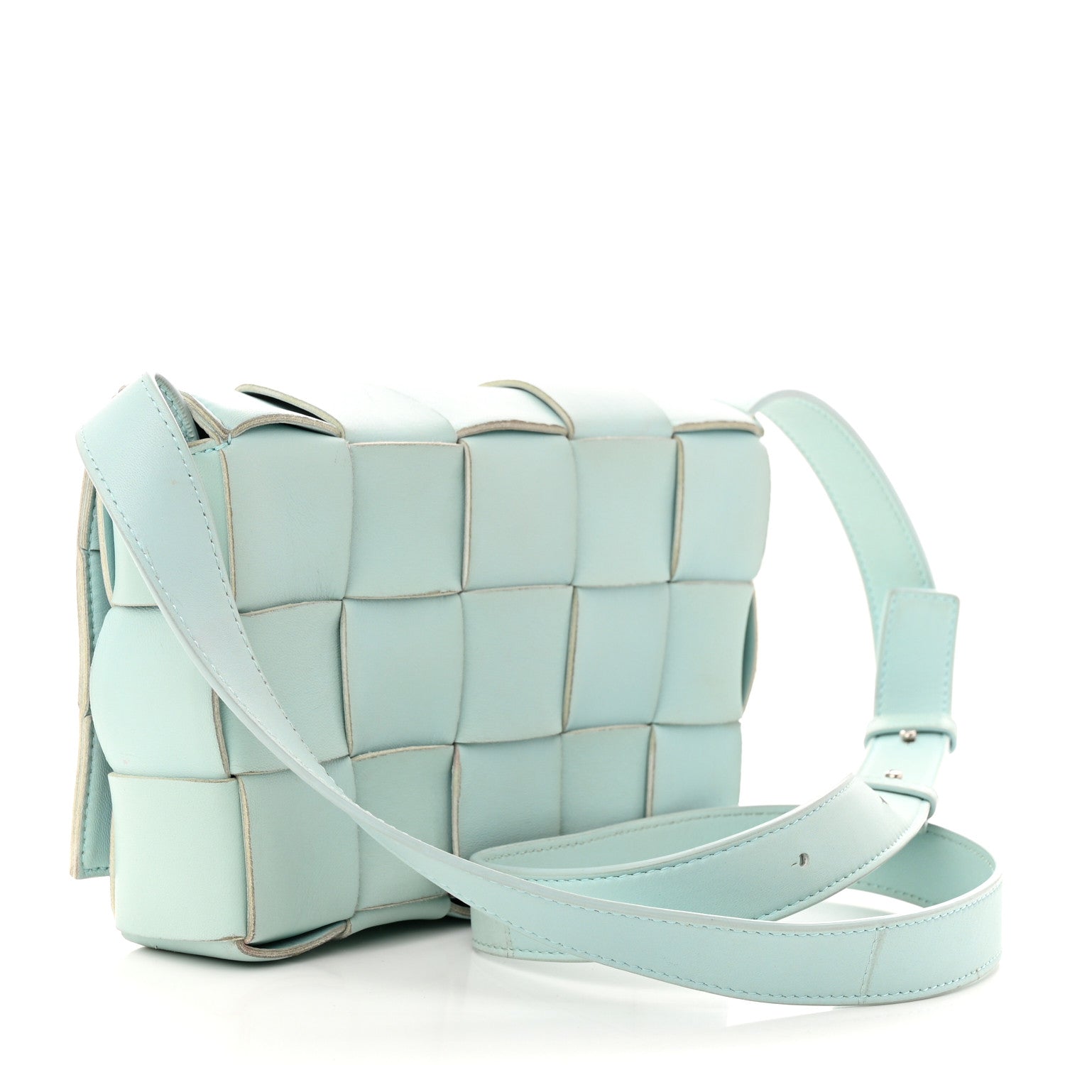 Bottega Veneta Nappa Maxi Intreccio Cassette Bag Teal Washed 3 of 13