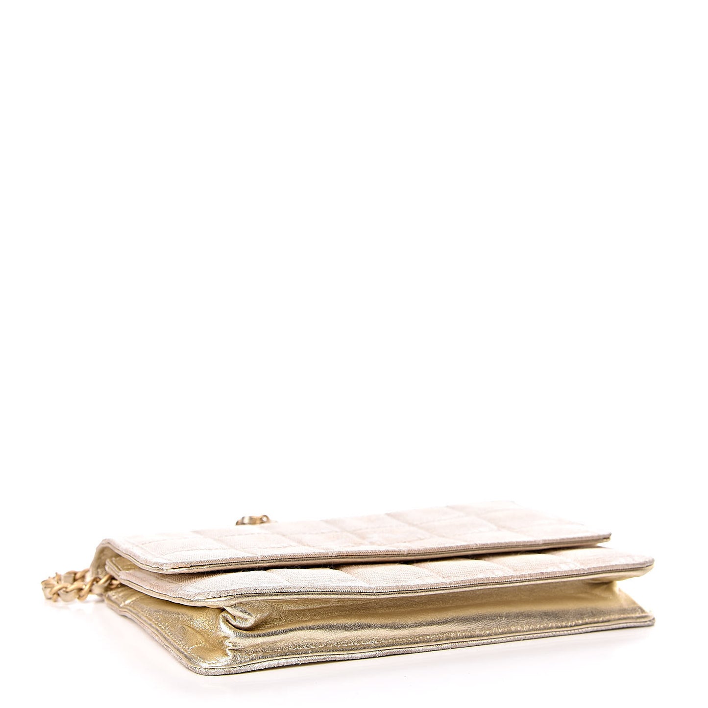 Nylon Travel Wallet On Chain WOC Metallic Gold
