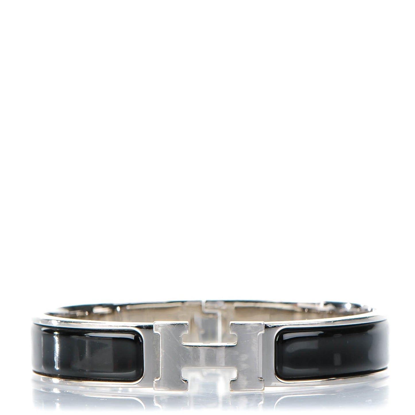 Enamel Narrow Clic Clac H Bracelet GM Black