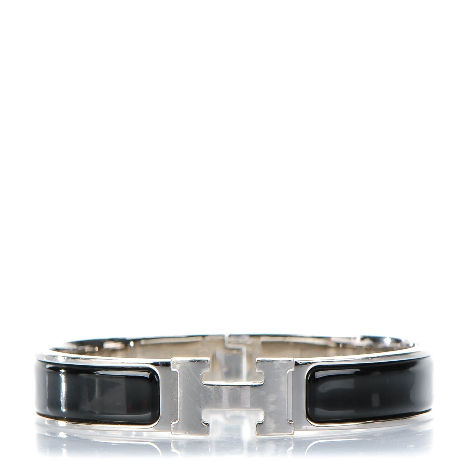 Hermes Enamel Narrow Clic Clac H Bracelet GM Black 1 of 6