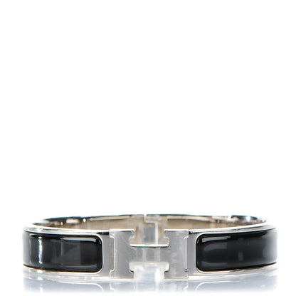 Hermes Enamel Narrow Clic Clac H Bracelet GM Black 1 of 6