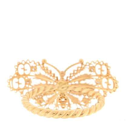 Gucci 18K Yellow Gold Diamond Butterfly Ring 53 6.25 3 of 4