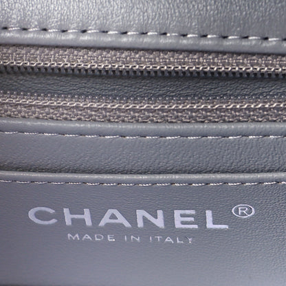 Chanel Lambskin Quilted Mini Square Flap Light Grey 6 of 11