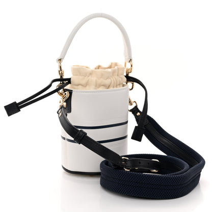 Christian Dior Calfskin Small Dior Vibe Bucket White Blue 3 of 9