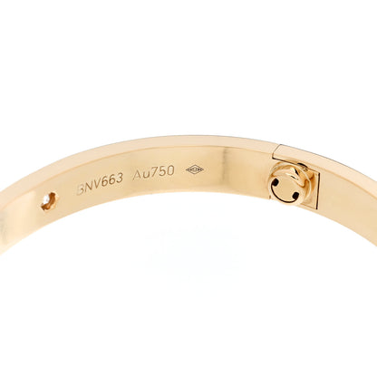 Cartier 18K Yellow Gold 4 Diamond LOVE Bracelet 17 6 of 7