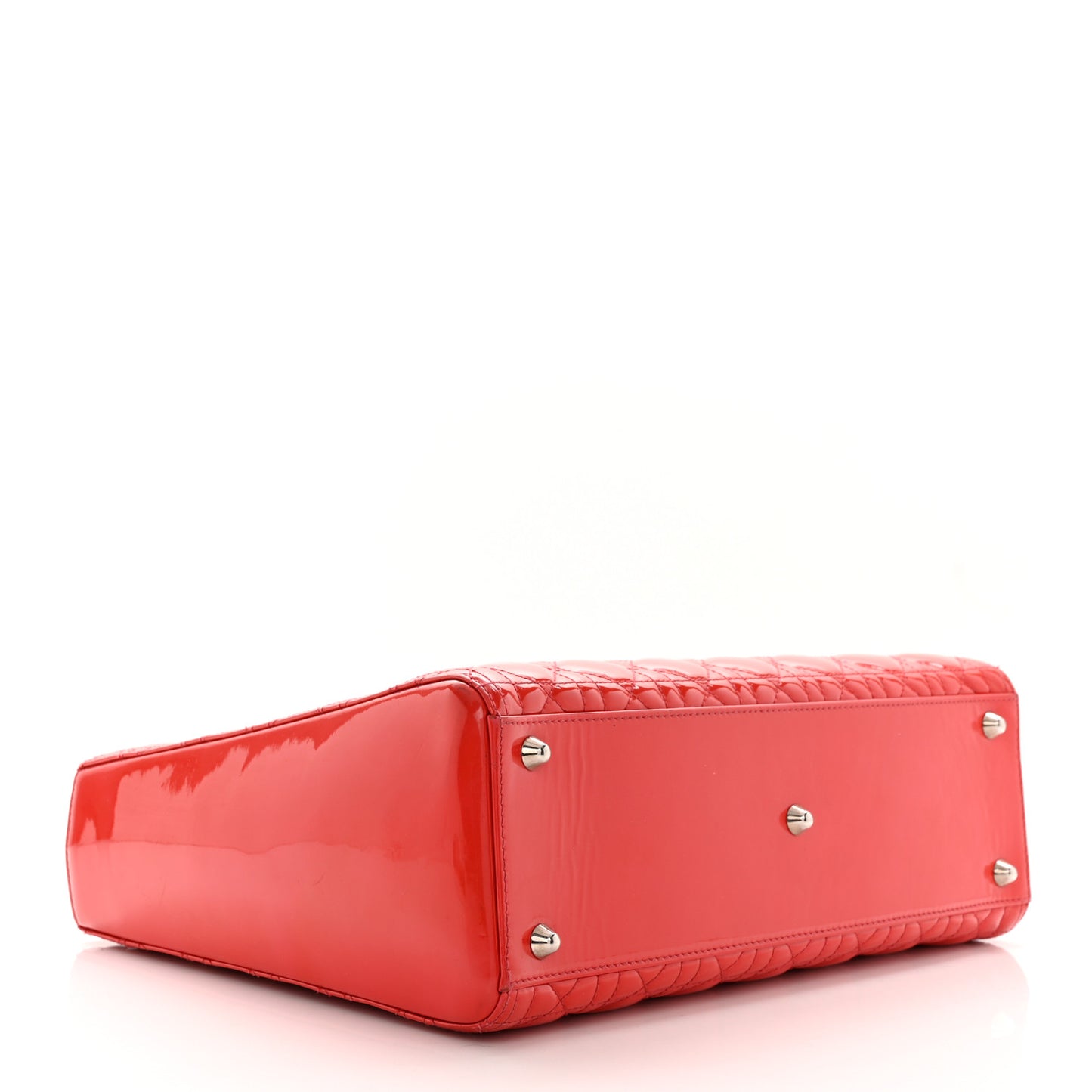 Patent Cannage Large Lady Dior Red