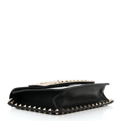 Valentino Garavani Pebbled Calfskin Rockstud Side Slip Crossbody Black 4 of 9