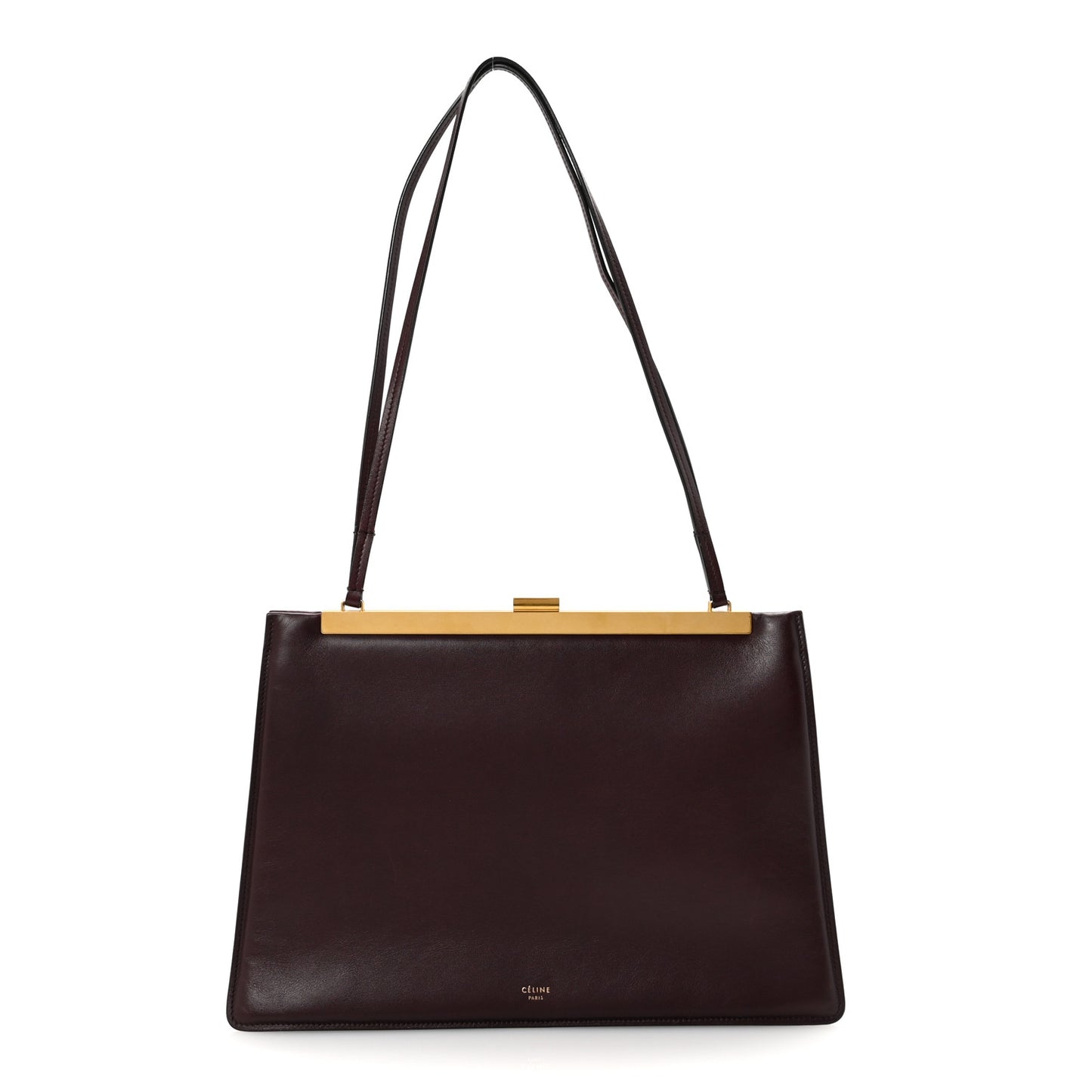 Patina Box Calfskin Medium Clasp Bag Bordeaux