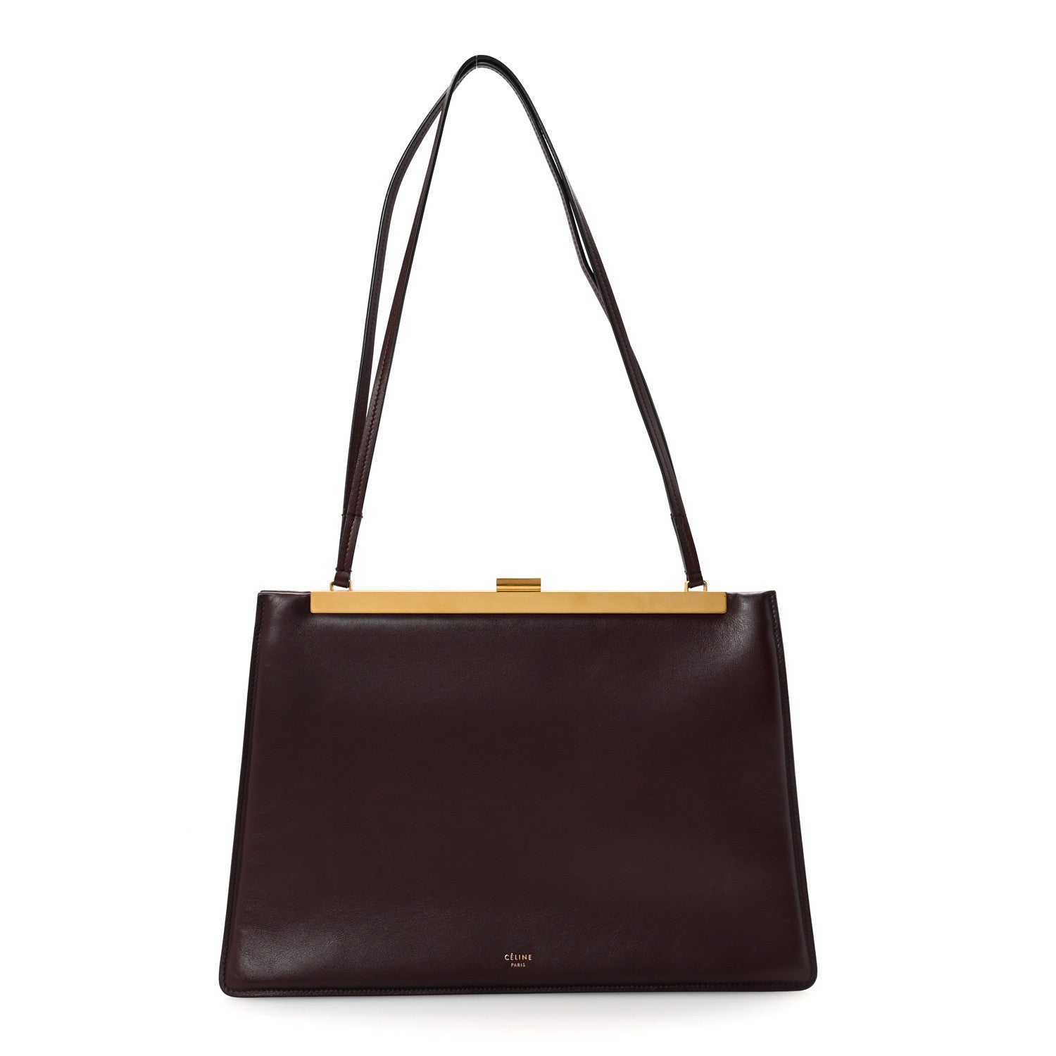 Celine Patina Box Calfskin Medium Clasp Bag Bordeaux 1 of 10