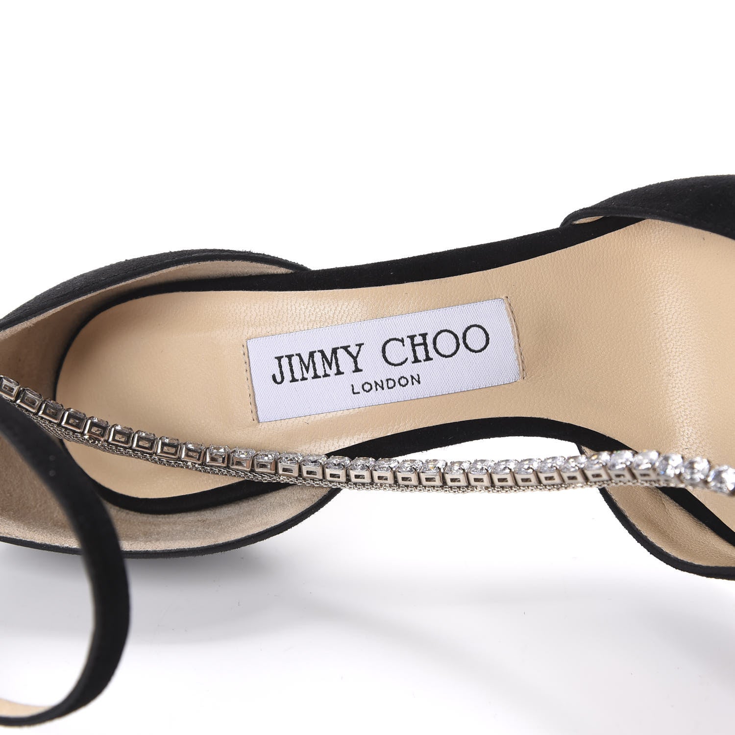 Jimmy Choo Crystal Suede Talika 85 Pump 36.5 Black 649991