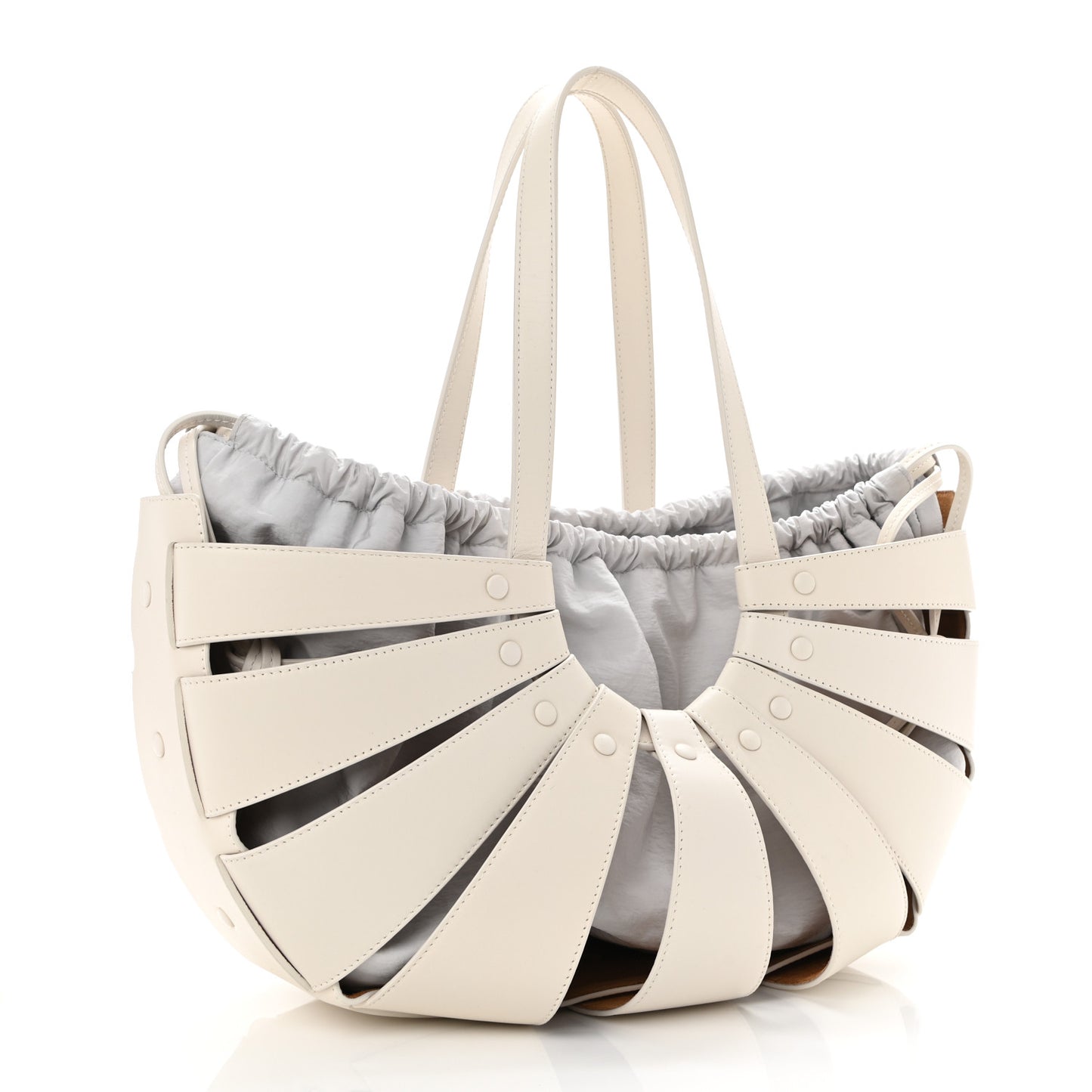 French Calfskin Shell Bag White Frost