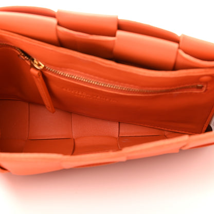 Bottega Veneta Lambskin Maxi Intrecciato Cassette Crossbody Bag Orange 5 of 12