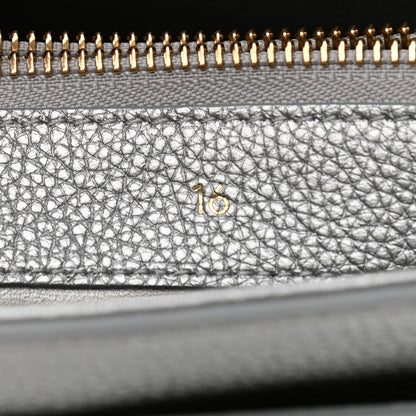 Celine Laminated Grained Calfskin Small 16 Top Handle Bag Silver 9 of 17