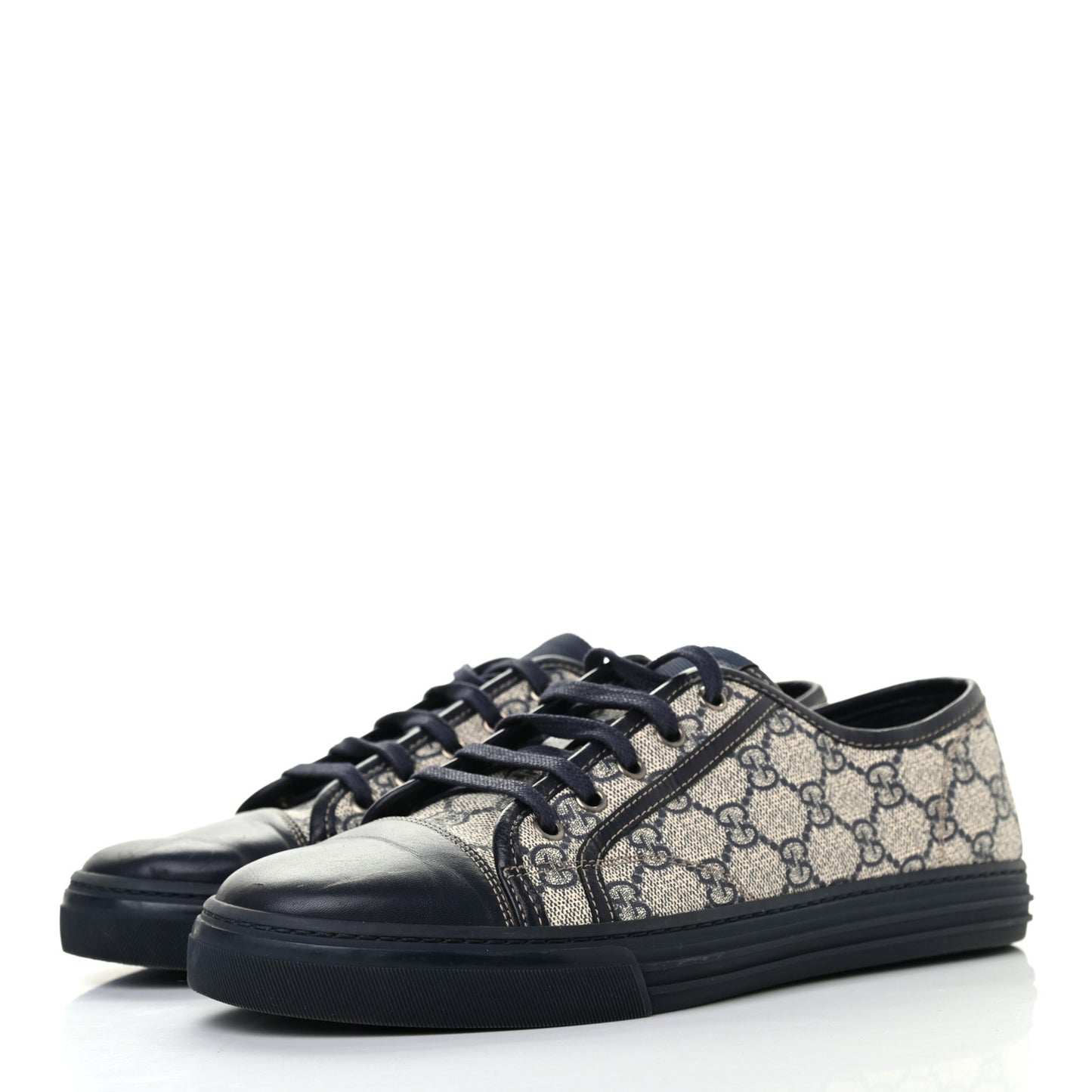 GG Supreme Monogram Mens Sneakers 7 Navy