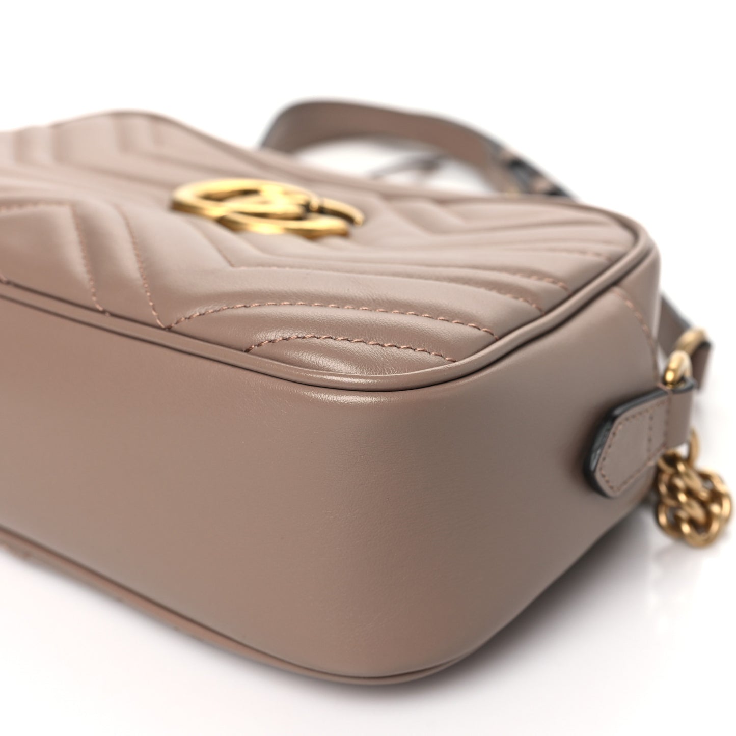 Calfskin Matelasse Small GG Marmont Chain Shoulder Bag Porcelain Rose