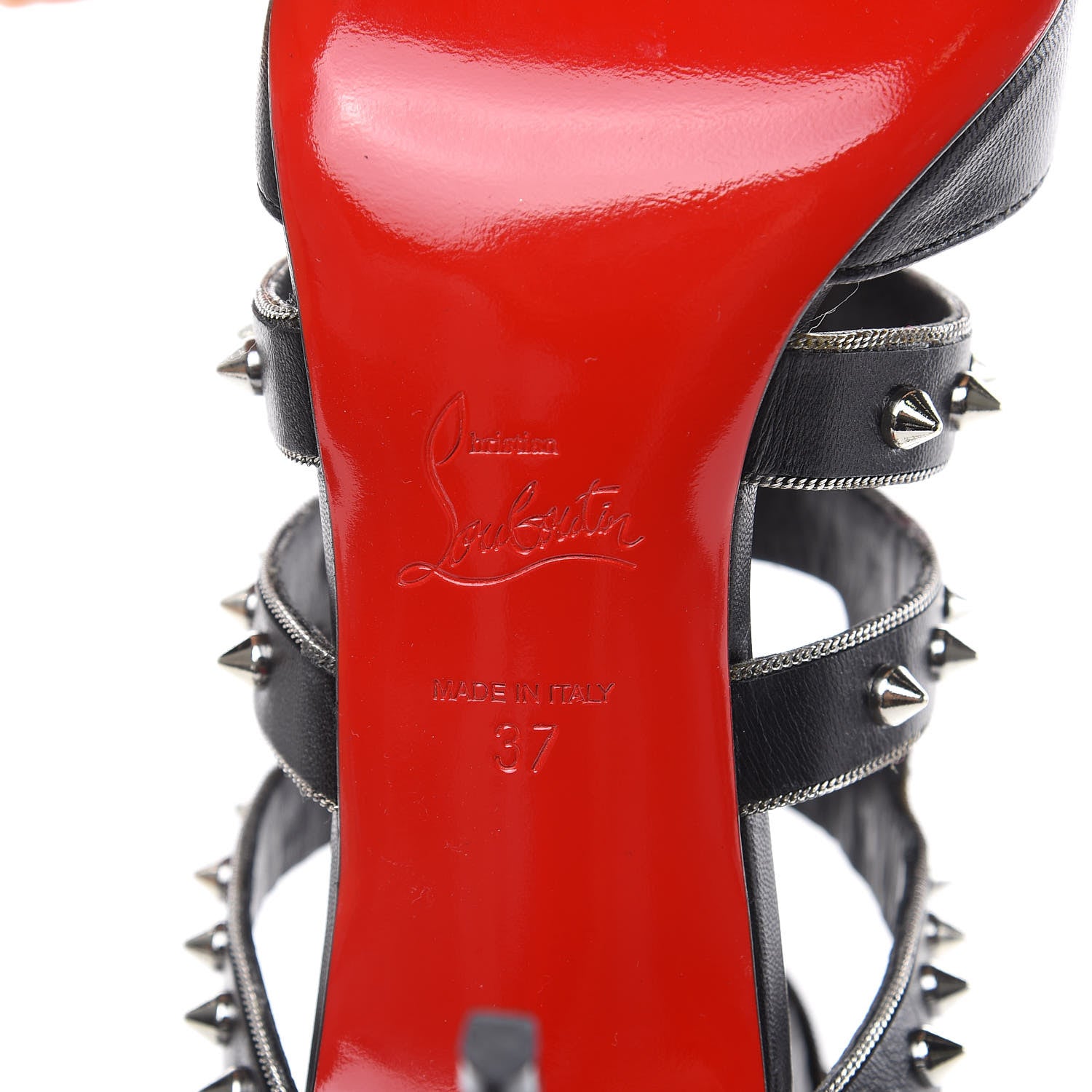 Christian Louboutin Kid Tchicaboum 85 Pumps 37 Black Silver 6 of 8
