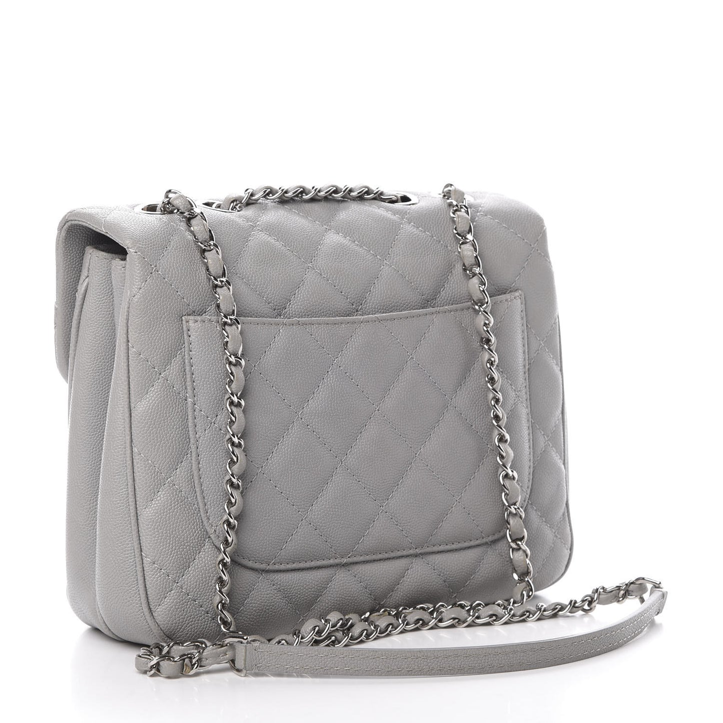 Caviar Quilted Medium Urban Companion Flap Grey
