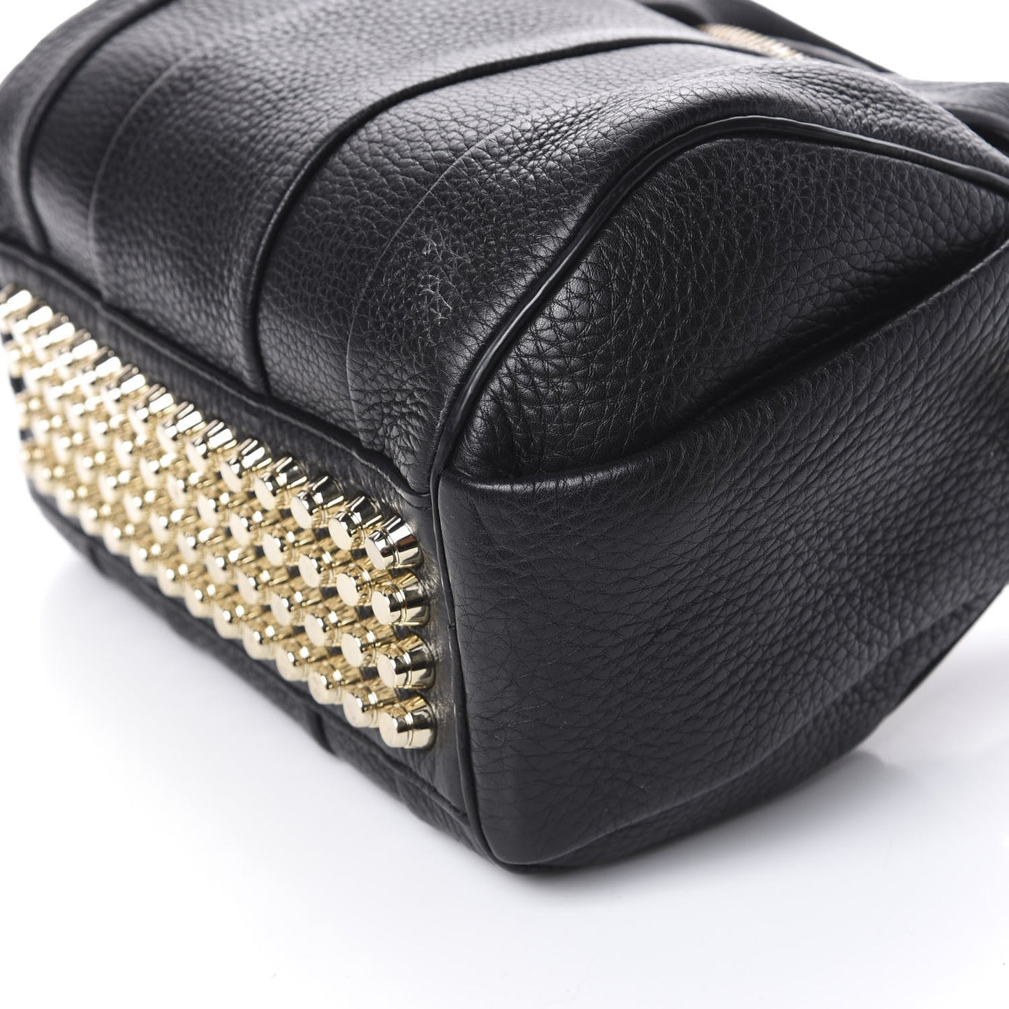 Pebbled Lambskin Rockie Black Pale Gold Hardware