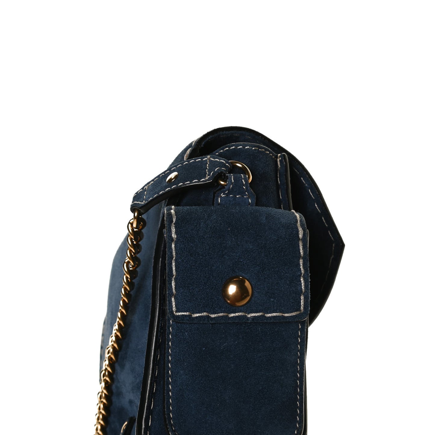 Calfskin Suede Small Jodie Camera Bag Navy