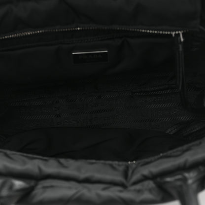 Prada Re-Nylon Nappa Triangle Quilted Padded Small Double Handled Zip Tote Black 5 of 9