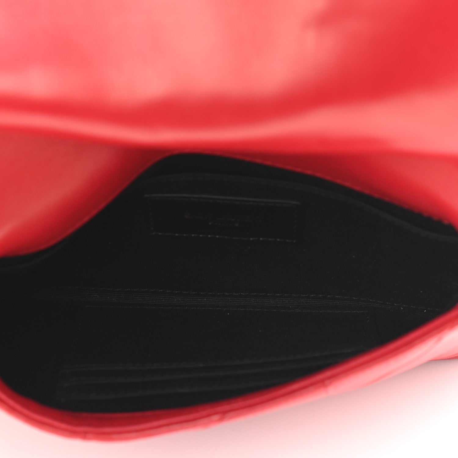 Saint Laurent Lambskin Patchwork Monogram Jamie Chain Wallet Red 6 of 13