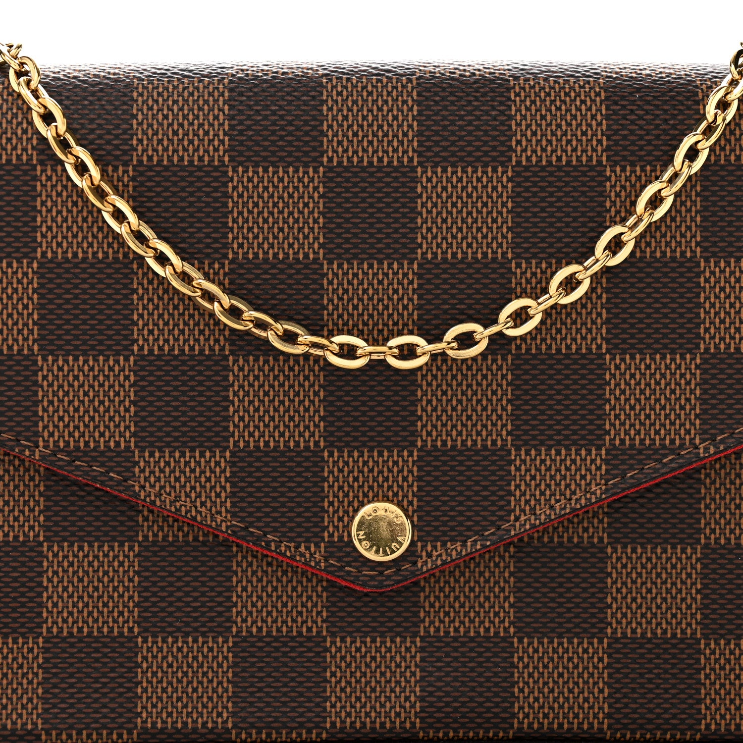 Louis Vuitton Damier Ebene Pochette Felicie Chain Wallet 11 of 12