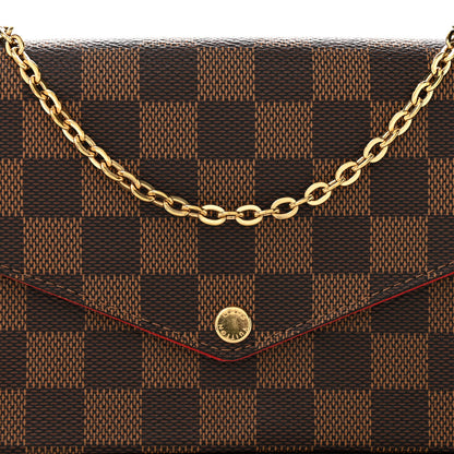 Louis Vuitton Damier Ebene Pochette Felicie Chain Wallet 11 of 12