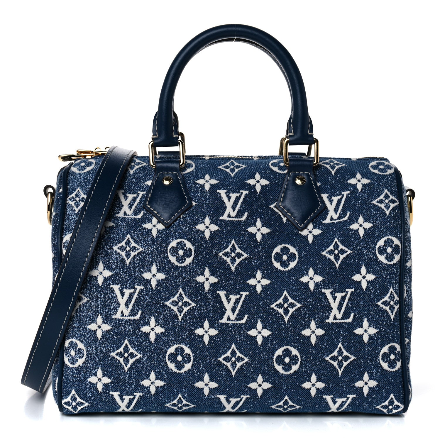 Louis Vuitton Monogram Jacquard Denim Speedy Bandouliere 25 Bleu 1 of 10