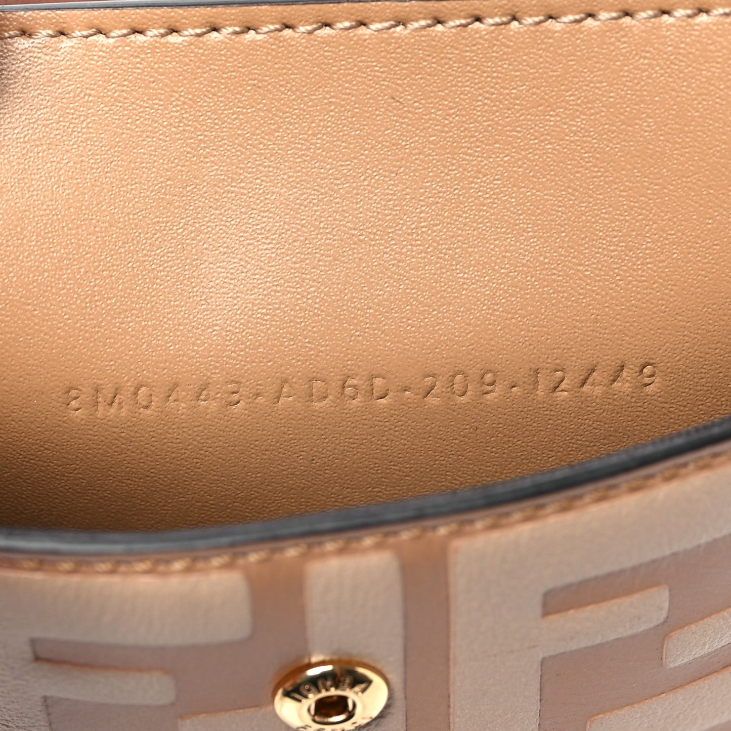Vitello Termosport F is Fendi FF 1974 Embossed Phone Pouch Miele Scuro