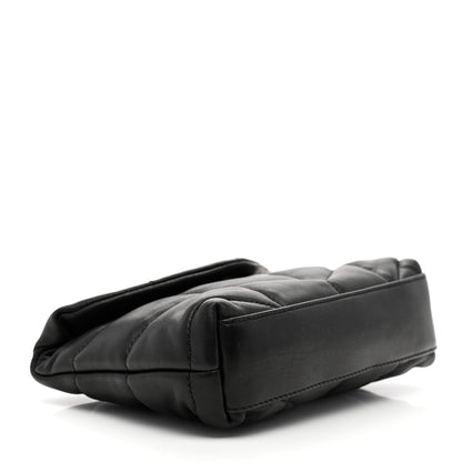 Saint Laurent Lambskin Monogram Loulou Puffer Pouch Clutch Black 4 of 9