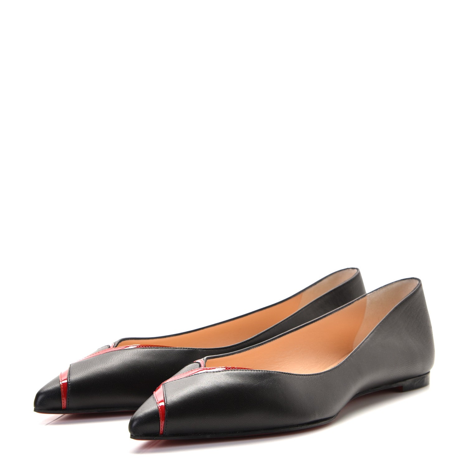 Christian Louboutin Nappa Patent CL Pump Flats 40 Black Loubi 2 of 9