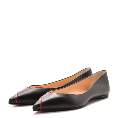 Christian Louboutin Nappa Patent CL Pump Flats 40 Black Loubi 2 of 9
