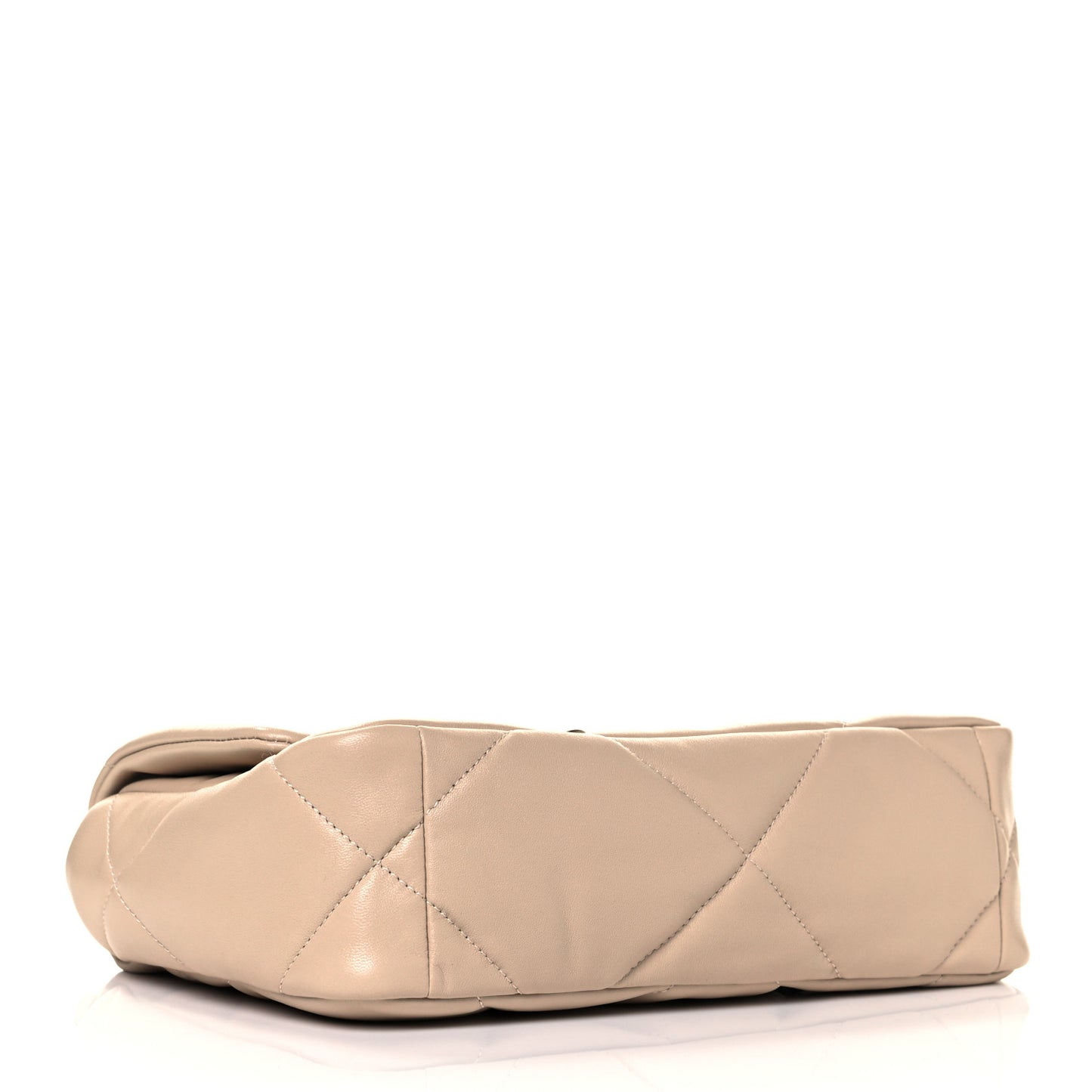 Lambskin Quilted Medium Chanel 19 Flap Beige