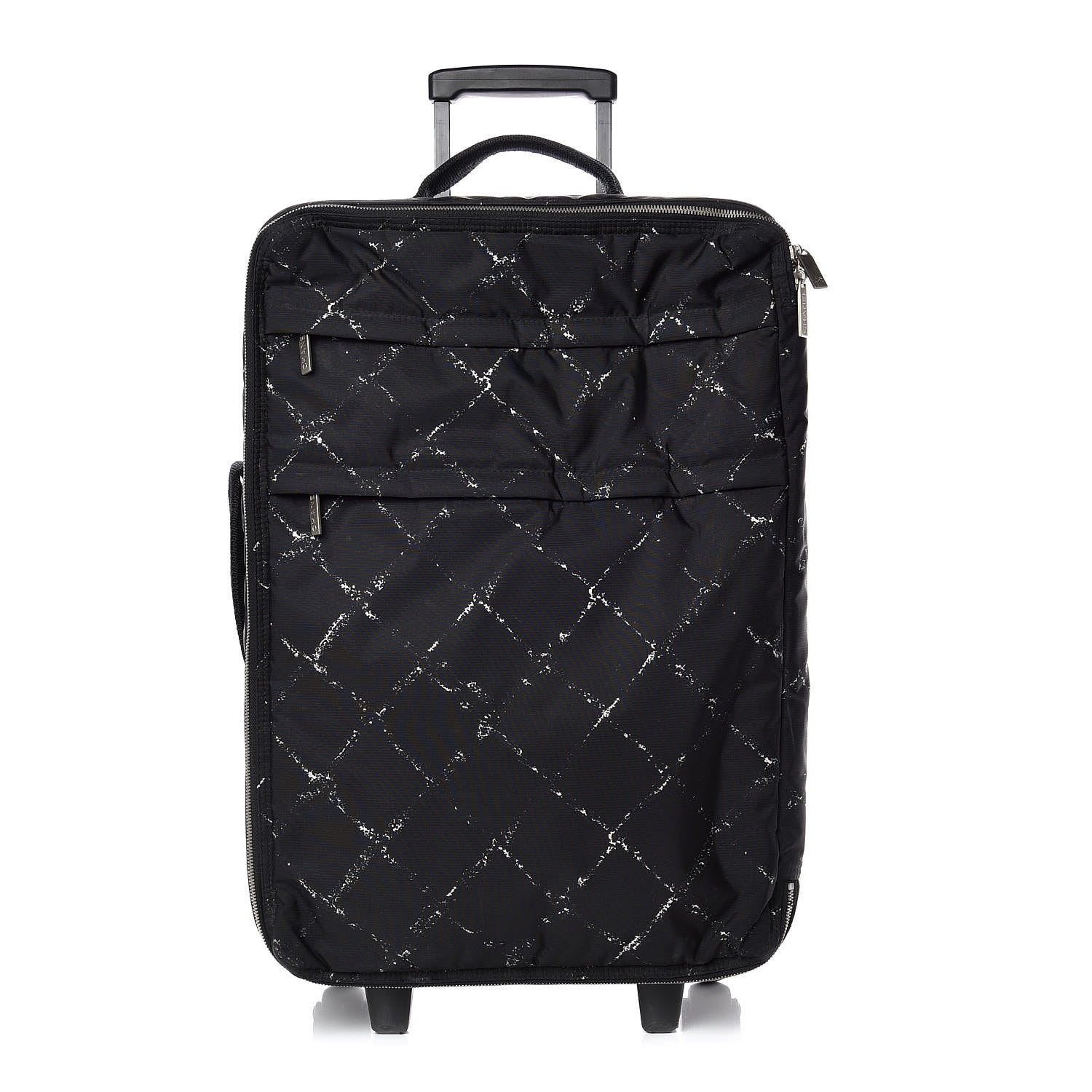 Chanel Nylon Travel Trolley Rolling Luggage Black 1 of 27