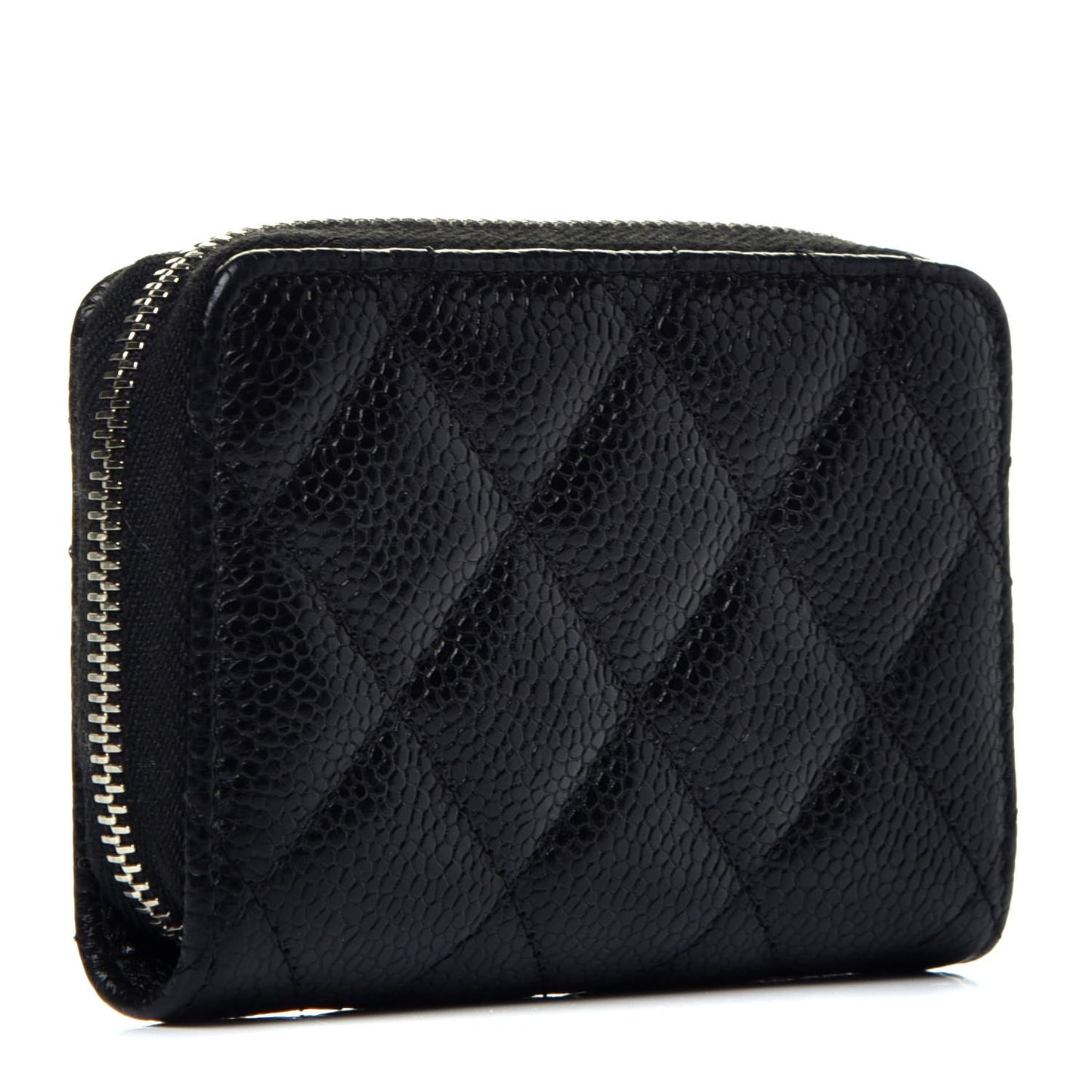 Caviar Quilted Incognito Zip Coin Purse Black