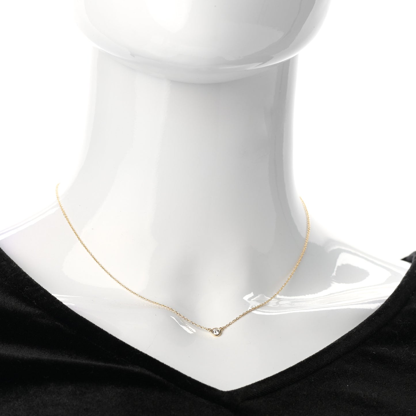 18K Yellow Gold Diamond .14ct Elsa Peretti Diamonds by the Yard Pendant Necklace