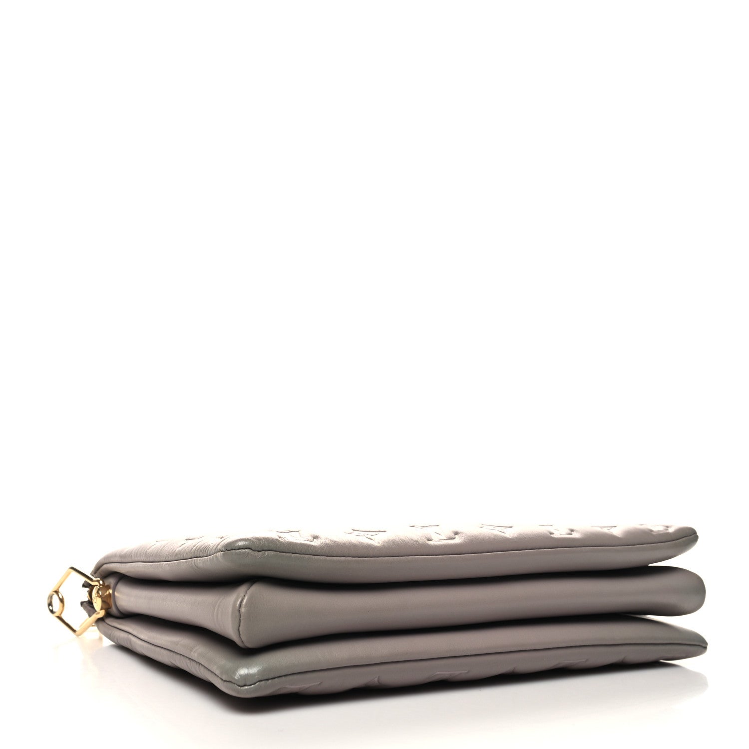 Louis Vuitton Lambskin Embossed Monogram Coussin MM Grey 4 of 11