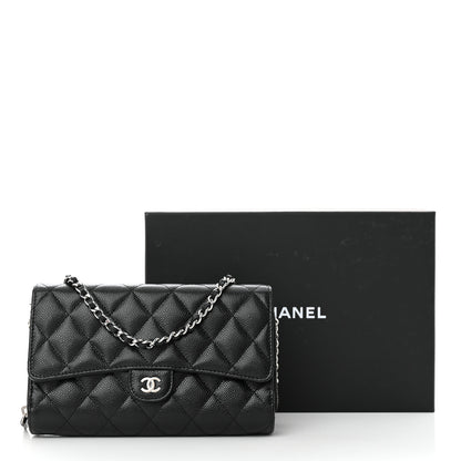 Chanel Caviar Quilted Phone Holder Wallet on Removable Chain Black 15 of 15