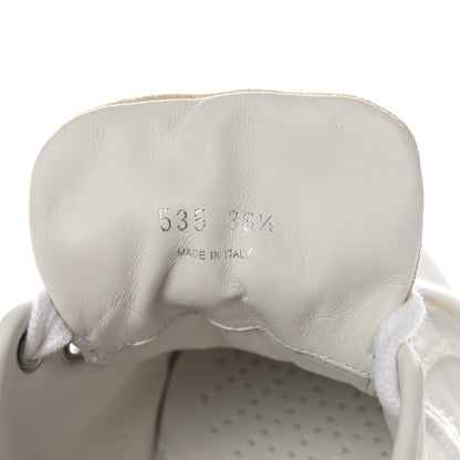 Prada Vitello Soft Suede Low Top Sneakers 36.5 White Sabbia 7 of 10