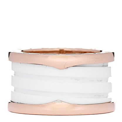 Bulgari 18K Rose Gold White Ceramic B.Zero1 Four-Band Ring 52 6 1 of 5