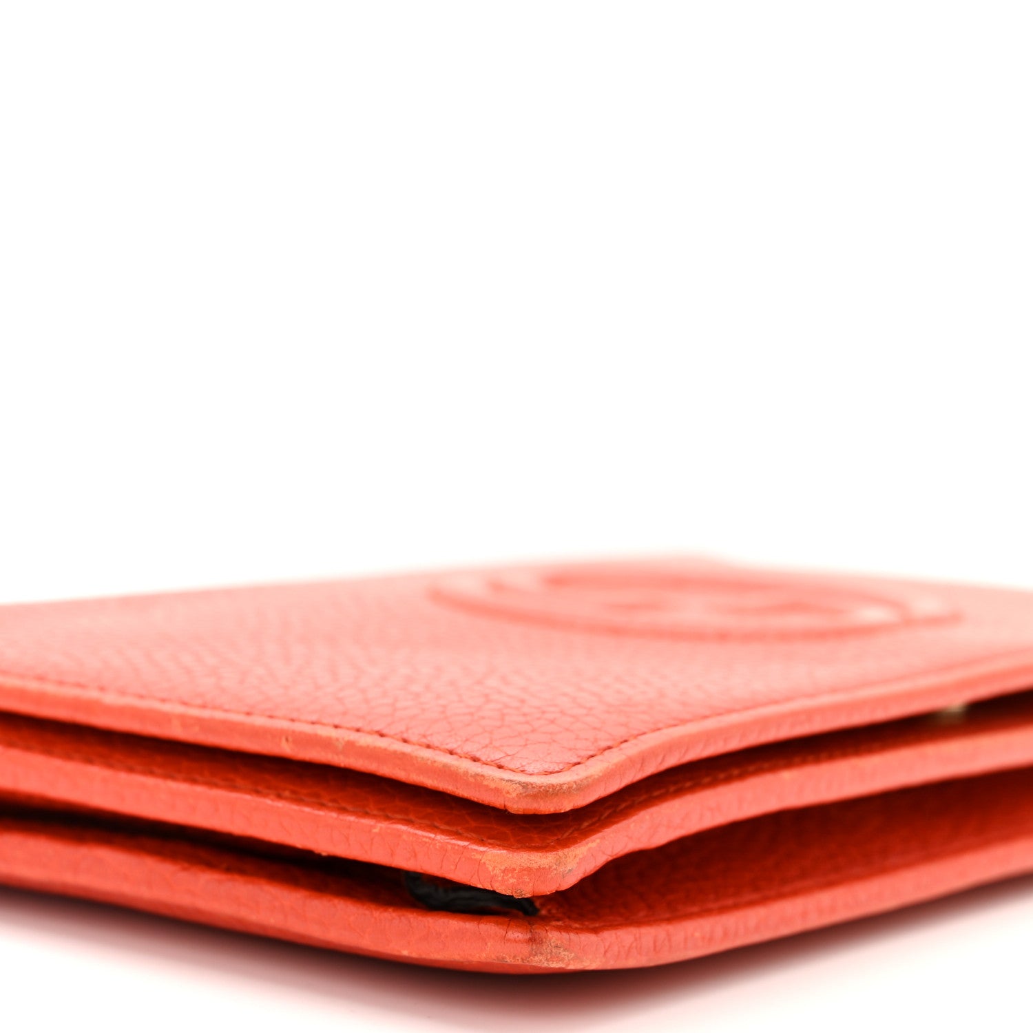 Gucci Pebbled Calfskin Soho Wallet On Chain Sun Orange 8 of 9