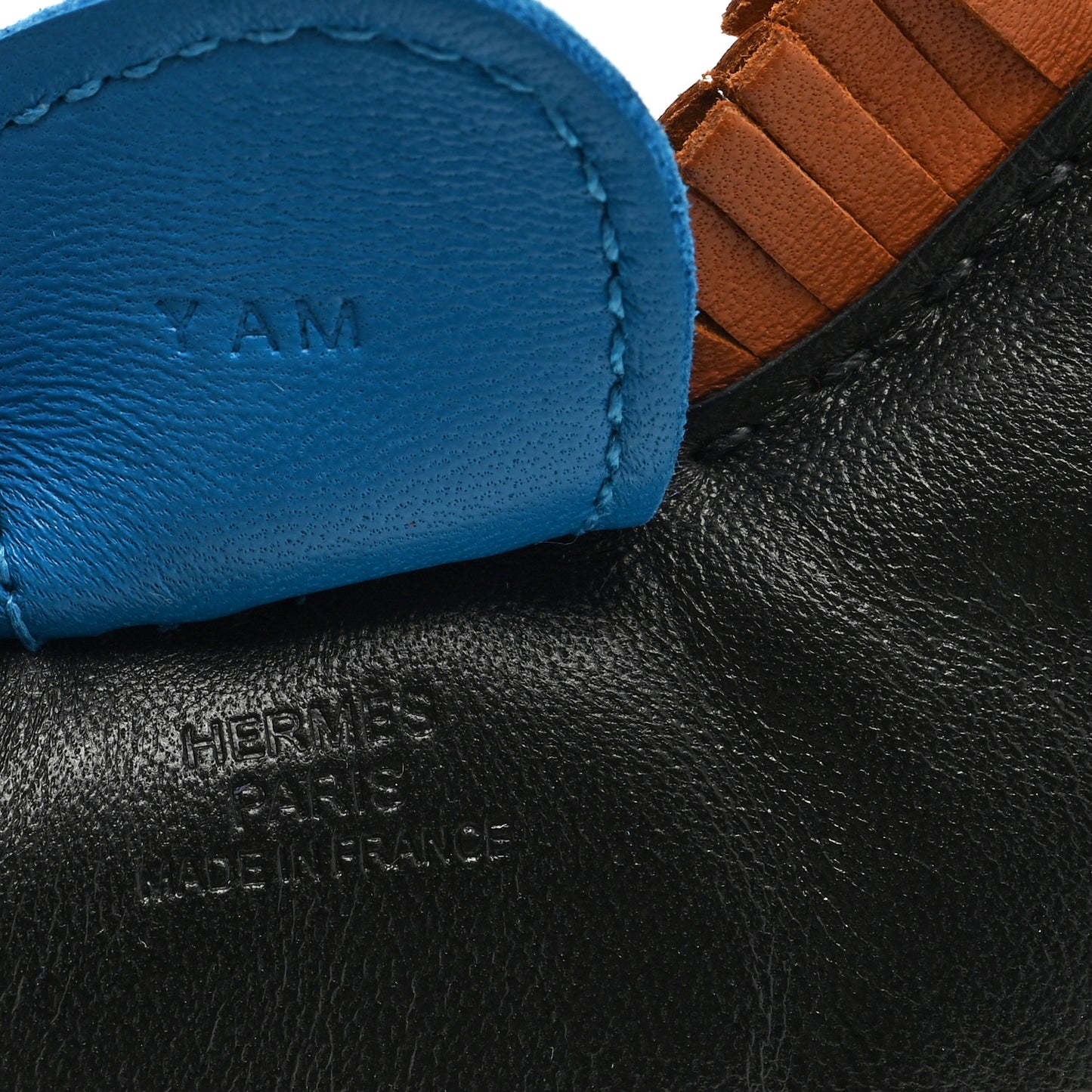 Milo Lambskin Grigri Rodeo Horse Bag Charm MM Black Gold Bleu Zanzibar