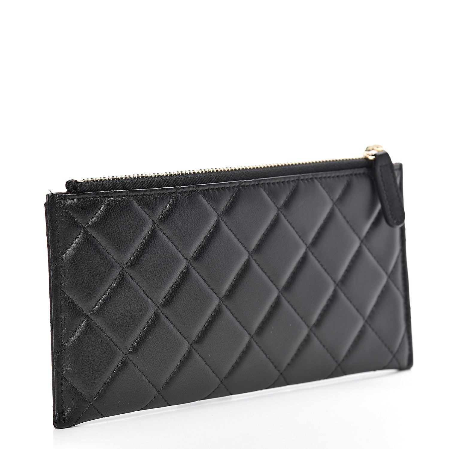 Chanel Lambskin Quilted Classic Zip Pouch Black 2 of 7