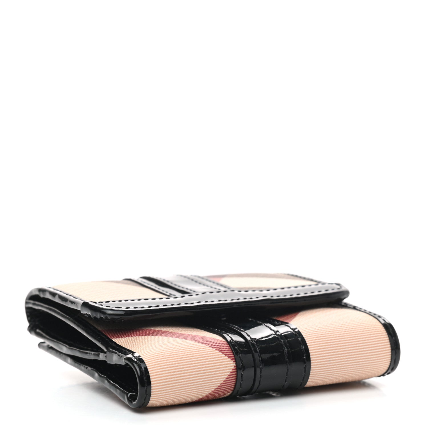 Burberry Patent Supernova Check Compact Wallet Black 4 of 8