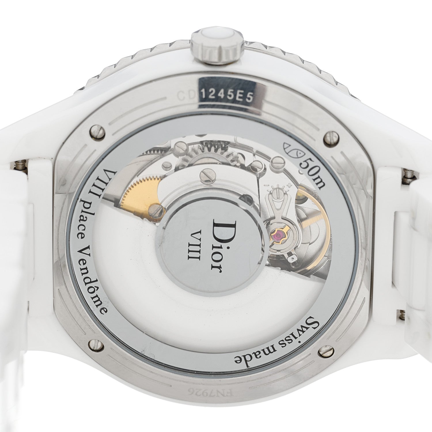 Christian Dior Stainless Steel Ceramic Diamond Pave Bezel Mother of Pearl 38mm Dior VIII Automatic Watch White 4 of 5